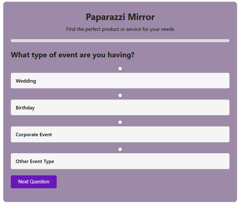 Product Recommendation Quiz